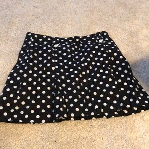 Nautical Black & White Polka Dot Skort